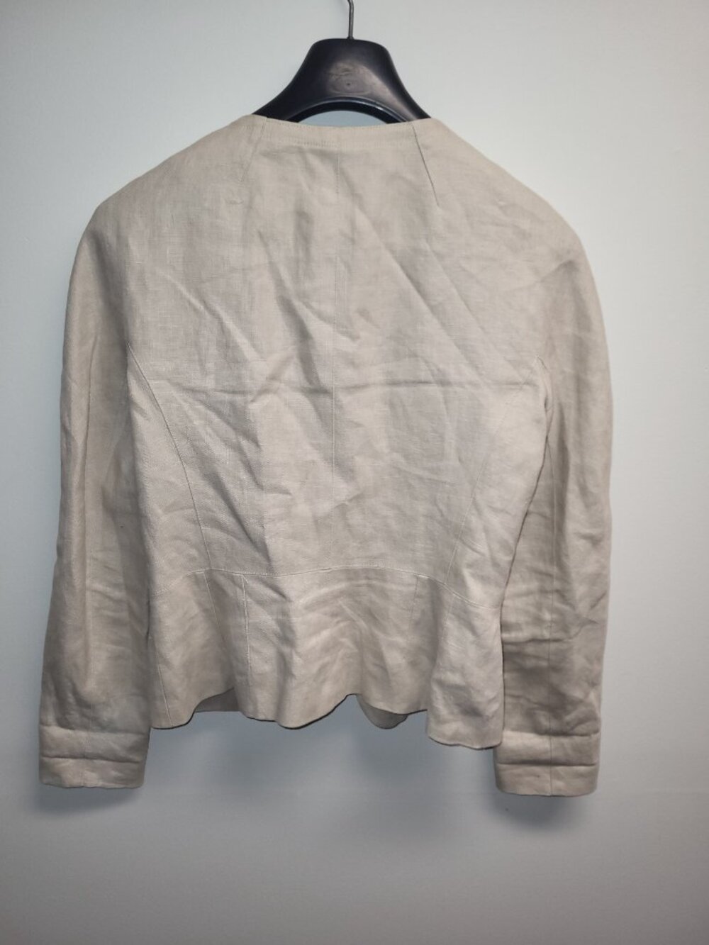 Saudra Angelucci Beige Open Front Blazer Jacket size 36 - Picture 2 of 9